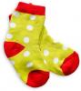 Bavlněné  froté ponožky 6-12m - zelené puntík