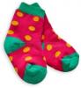 Bavlněné  froté ponožky 6-12m - červené puntík