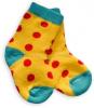 Bavlněné  froté ponožky 6-12m - žluté puntík