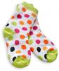 Bavlněné  froté ponožky 12m+ - puntíky zelená patička