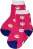 Bavlněné protiskluzové froté ponožky 6-12m - jahůdky v růžové