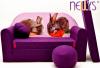 NELLYS Rozkládací dětská pohovka 56R - Zajíčci ve fialové
