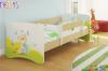 Dětská postel s bariérkou Nico - Míša dáreček/sv.hnědá - 180x90 cm