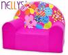 Dětské křesílko/pohovečka Nellys ® - Květinky v růžové