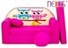Rozkládací dětská pohovka Nellys ® Sovičky - růžové