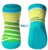 Bavlněné protiskluzové ponožky Baby Ono 6m+ - Proužky zelené/žluté