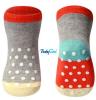 Bavlněné protiskluzové ponožky Baby Ono 6m+ - Šedé - patička sv. modrá