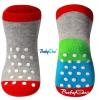 Bavlněné protiskluzové ponožky Baby Ono 6m+ - Šedé - patička zelená