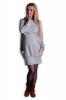 Be MaaMaa Sportovní těhotenské šaty s kapucí - šedý melírek