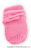 BABY NELLYS Zimní pletené  kojenecké rukavičky - růžové