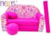 Rozkládací dětská pohovka Nellys ® 71R - Princezna v růžové