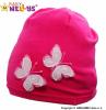 Bavlněná čepička Motýlky Baby Nellys ® - tm. růžová