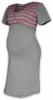 Těhotenská-kojící noční košile - šedá/šedý a růžový proužek