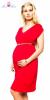 Těhotenské šaty Be MaaMaa - Kim - červené