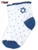 Bavlněné ponožky  - bílé s tečkami a kytičkou/mašličkou granát - různé aplikace