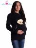 Be MaaMaa Těhotenská mikina s kapucí Beba - černá