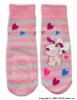 Froté ponožky se silikonovou podrážkou - sv. růžové s pejskem