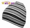 Bavlněná čepička Baby Nellys ® - Proužky bílo, šedé, černé