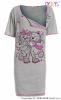 Těhotenská, kojící noční košile Kočky - šedá/růžová
