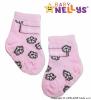 Bavlněné ponožky s ABS Baby Nellys ® I LOVE  - sv. růžové