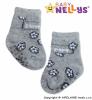 Bavlněné ponožky s ABS Baby Nellys ® I LOVE  - šedé