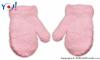 Zimní kojenecké dívčí froté rukavičky YO - sv. růžové
