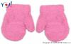 Zimní kojenecké dívčí froté rukavičky YO - růžové