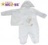 4-dílná kojenecká sada oblečení do porodnice Baby Nellys  ® - bílá/smetanový lem
